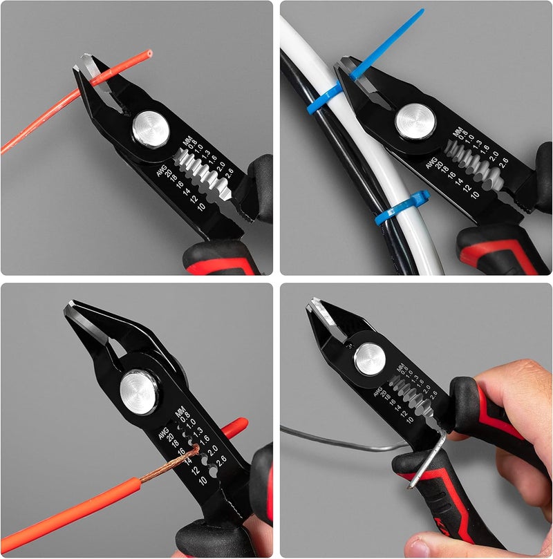 KAIWEETS Wire Cutters 6-Inch Flush cutter with Supplementary Stripping, Cutting Pliers, Handy and Slim Diagonal Cutters, Side Cutting Pliers, Sharp Snip, Safety Lock - Image 3